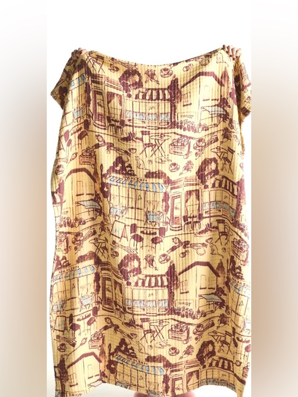 ANTHROPOLOGIE Damson Madder Cotton Quilted Throw Blanket 50x70 French-Style NWT